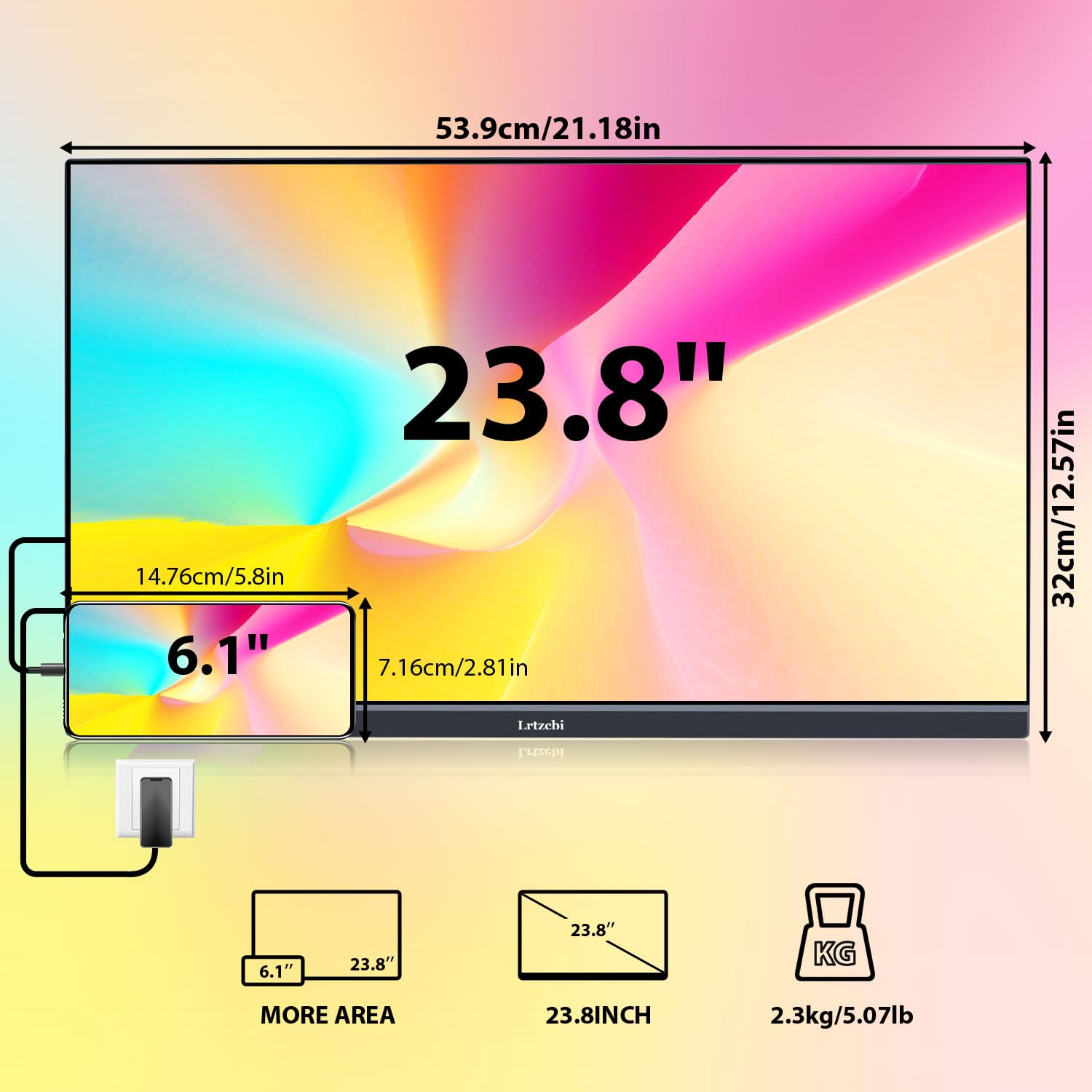 Amazon.co.jp: Lrtzcbi 23.8インチ 200Hz 大型ポータブルモニター FHD